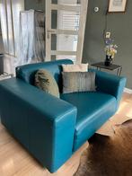 Leren petrol Loveseat zgan, Tweepersoons, 75 tot 100 cm, Ophalen of Verzenden, Zo goed als nieuw