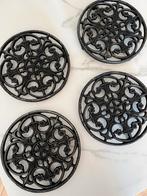Set van 4 gietijzeren onderzetters zwart, Ophalen of Verzenden, Gebruikt, Pot of Pan