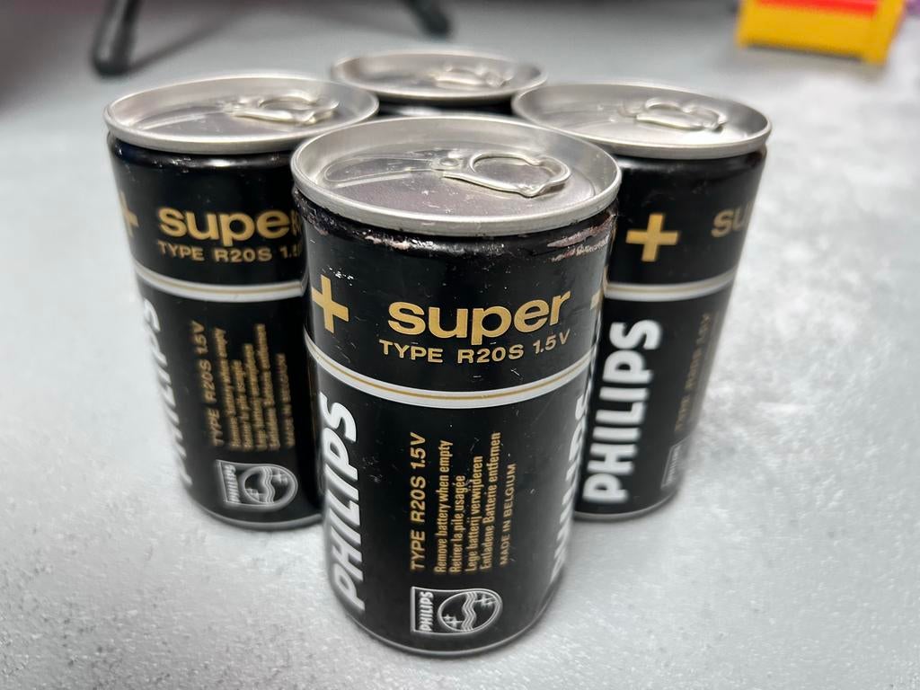 Vintage Bavaria bierblikken (vol) met Philips Super 1.5v, Ophalen, Bavaria