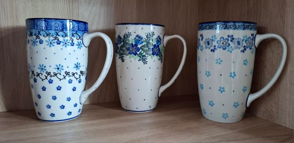 Bunzlau Castle grote mokken met oor - 420 ml, Gebruikt, ., Keramiek, Ophalen of Verzenden