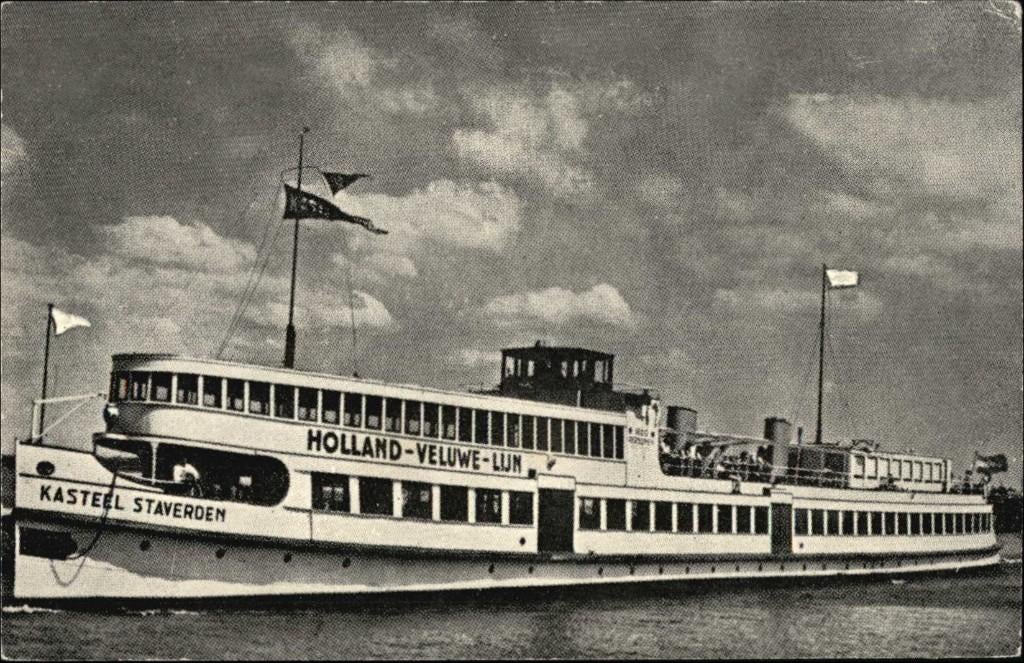 Stoomboot Holland Veluwe lijn Kasteel staverden -Harderwijk, Verzamelen, Scheepvaart, Verzenden, Zo goed als nieuw, Motorboot