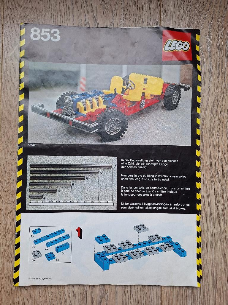 Lego Technic: 853 Auto Chassis, Car Chassis technische Lego, Ophalen of Verzenden, Gebruikt, Complete set, Lego