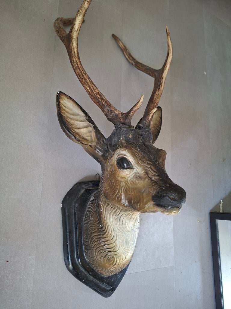 Antiek gips hert, Ophalen, Beeldje of Figuurtje