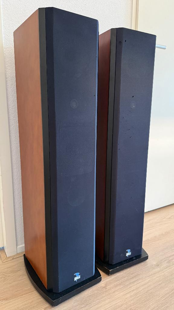 JM Lab vloer speakers profil 77. Perfect geluid., Gebruikt, 120 watt of meer, Front, Rear of Stereo speakers, Ophalen