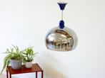 Retro Vintage Lamp Hanglamp Plafondlamp Jaren 60 Chroom Bol, Gebruikt, ., Vintage, Ophalen of Verzenden
