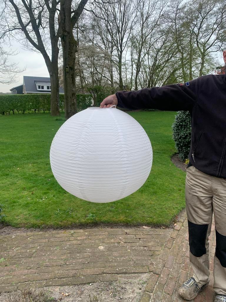 Set van 3 Grote Rijstpapieren Hanglampen - Ø 75 cm, Ophalen of Verzenden, Gebruikt, Overige materialen, 75 cm of meer