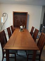 Mooie 6 persoons eettafel met stoelen, Ophalen, Eikenhout, 50 tot 100 cm, Vijf personen of meer