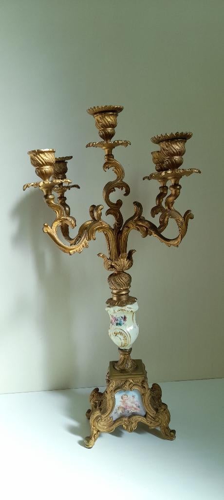 Vijf armen kandelaar. Brons, Antiek en Kunst, Verzenden, Koper of Brons