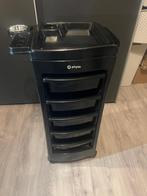 Zwarte trolley met 5 lades - Ideaal voor salon of studio, Ophalen, 50 tot 100 cm, Zo goed als nieuw, 3 of 4 laden