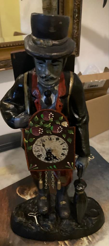 Zeldzaam Gietijzeren Klokkenmannetje - 40 cm, 3 kg, Ophalen of Verzenden