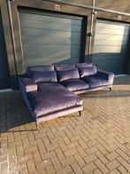 Luxe Blauwe Velvet Hoekbank Piet Klerx - Zgan - Met Garantie, Ophalen of Verzenden, Zo goed als nieuw, Nvt, Stof