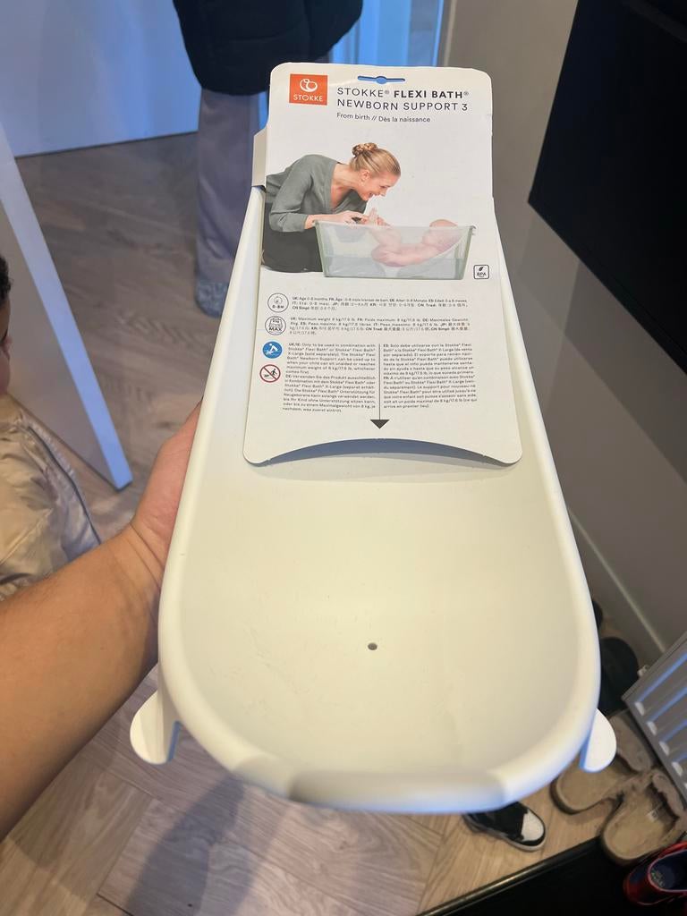 Stokke Flexi Bath met standaard en newborn support, Kinderen en Baby's, Badjes en Verzorging, Zo goed als nieuw, Badje, Overige merken