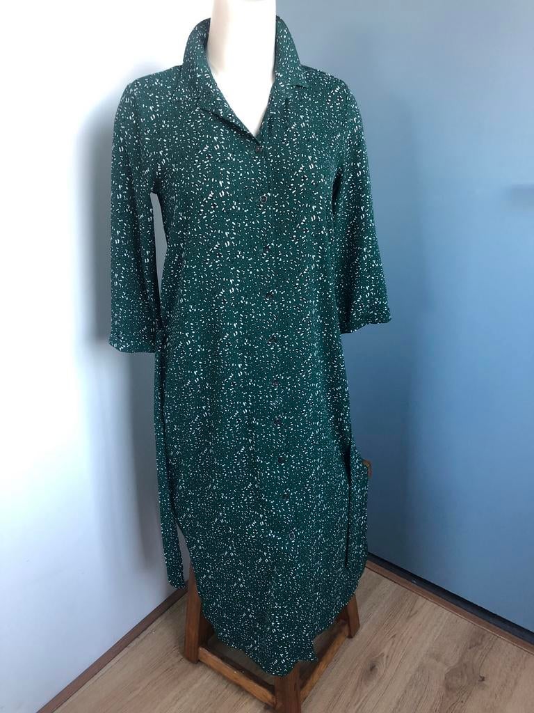 Madness lange Groene Leopard luipaard-print jurk xs, Madness, Ophalen of Verzenden, Zo goed als nieuw, X