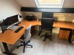 Ruim hoekbureau 220x260 cm, hoogte verstelbaar + ladeblokken, Huis en Inrichting, Bureaus, Ophalen, In hoogte verstelbaar, Gebruikt