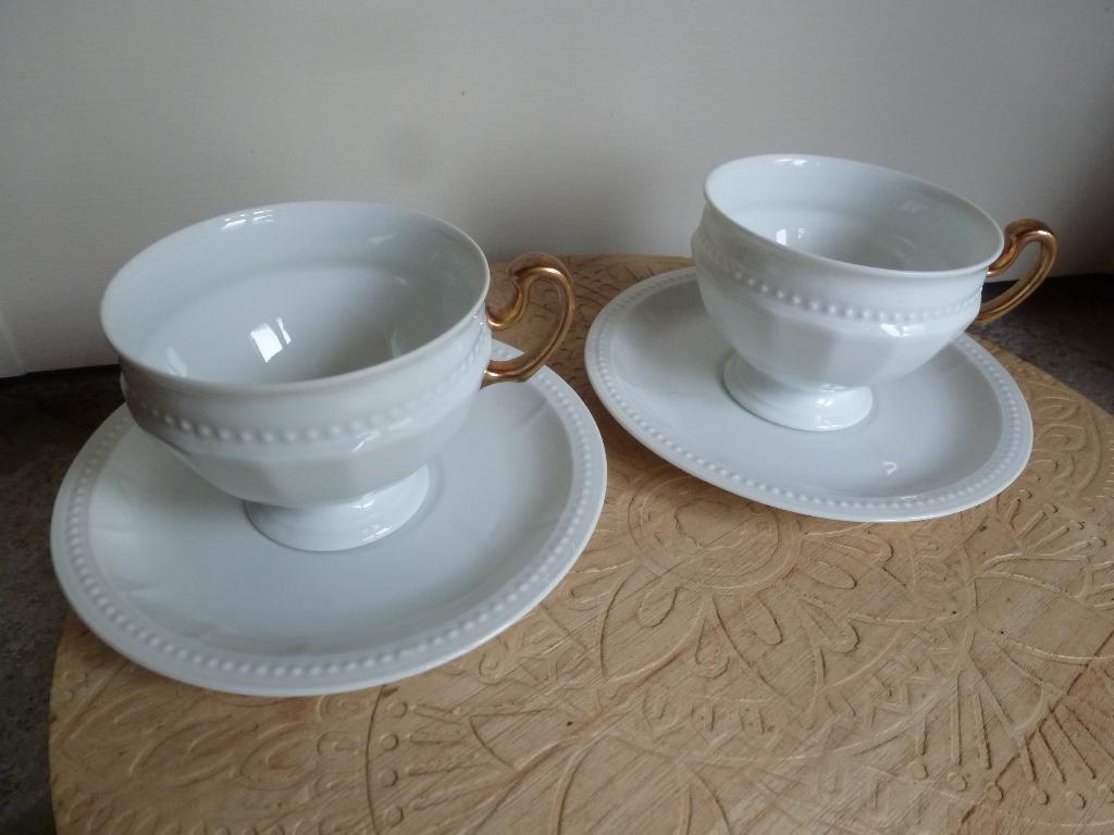 Antieke kop en schotels met gouden oor Hutschenreuther, Antiek en Kunst, Ophalen of Verzenden