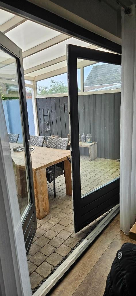 Hardhouten tuindeuren zonder kozijnen, Doe-het-zelf en Verbouw, Kozijnen en Schuifpuien, Gebruikt, Deurkozijn, 150 tot 225 cm