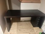Ikea Malm bureau zwart, Huis en Inrichting, Bureaus, Ophalen, Zo goed als nieuw