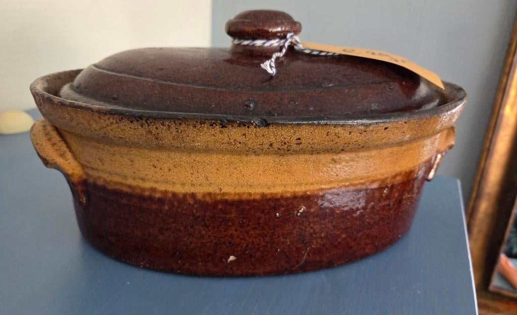 Antieke grote Franse patéschaal terrine, Ophalen of Verzenden