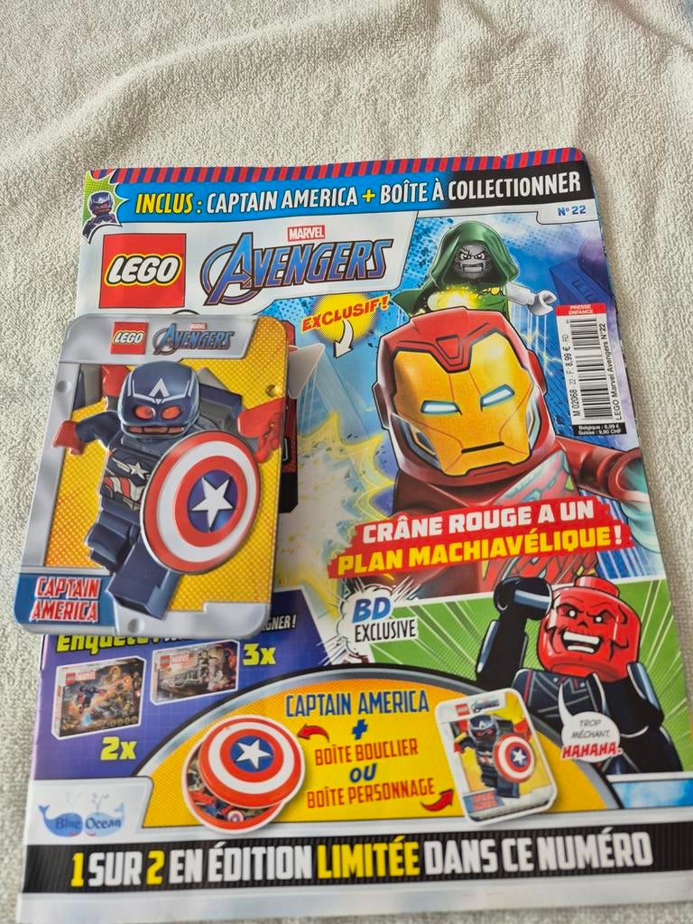 1x lego tijdschrift met minifigure captain america nieuw, Kinderen en Baby's, Speelgoed | Duplo en Lego, Marvel, Lego, Overige typen