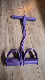 Paarse weerstandsband met handvatten en voetsteunen, Sport en Fitness, Fitnessmaterialen, Ophalen of Verzenden, Nieuw, Buik, Weerstandband