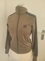 Vintage adidas firebird trefoil jasje legergroen mt 38, Adidas, Jasje, Gedragen, Groen