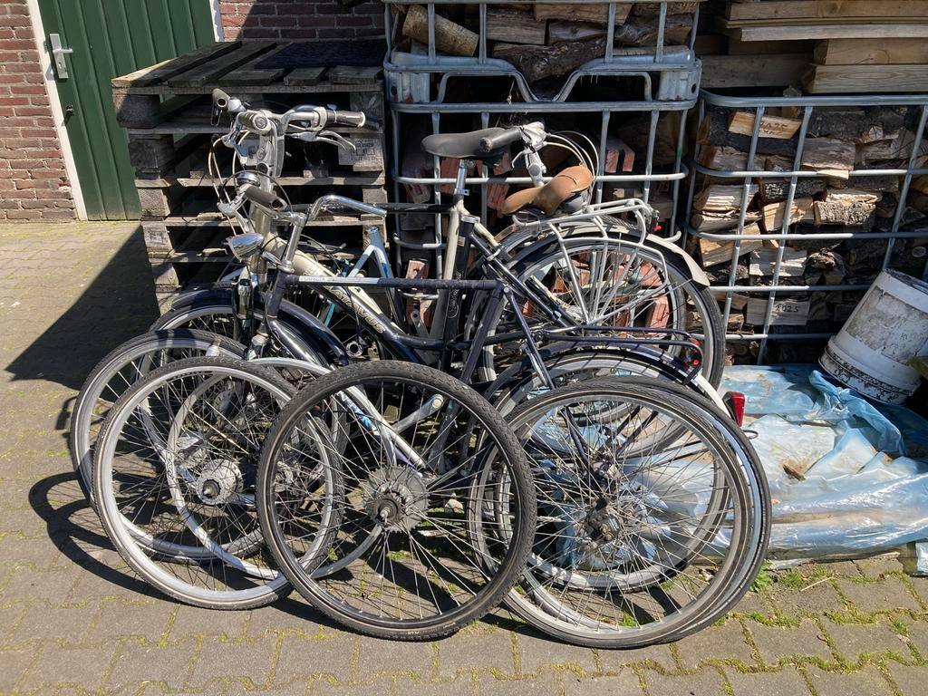 Partij oude fietsen en onderdelen - Ideaal voor de handige H, Fietsen en Brommers, Fietsonderdelen, Ophalen, Gebruikt, Overige typen
