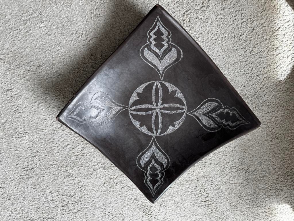 Marokkaanse tadelakt schaal 35x35, Huis en Inrichting, Woonaccessoires | Overige, Ophalen, Gebruikt, Bruin, Oosters