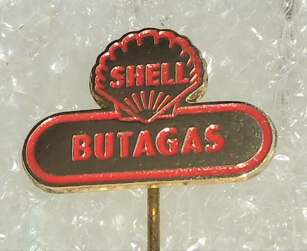 Vintage Shell Butagas Speldje, Ophalen of Verzenden, Gebruikt, Merk, Speldje of Pin