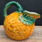 Vintage Barbotine Aardewerk Waterkan Sinaasappel, Ophalen of Verzenden
