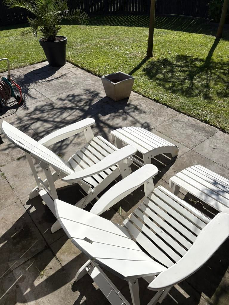 Witte houten ligbedden, Ophalen, Gebruikt, Hout