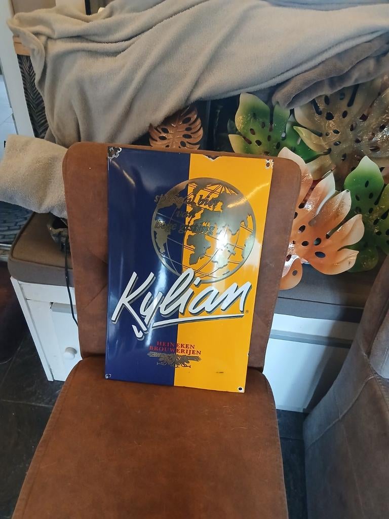 Emaille bord  Kylian Bier, Ophalen, Zo goed als nieuw, Reclamebord