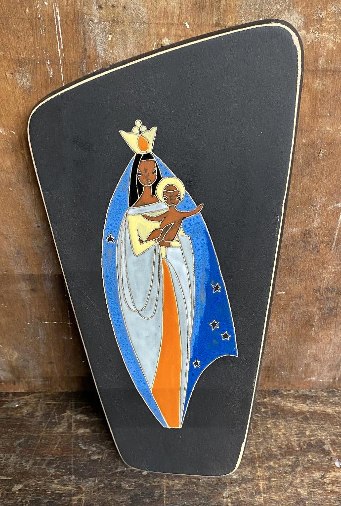 Leuk Wandbord - devotie vintage retro mid century plaquette, Antiek en Kunst, Antiek | Religie, Ophalen of Verzenden