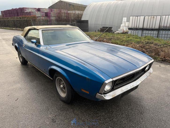 Ford Mustang Cabriolet 1972 V8 351, Auto's, Oldtimers, Bedrijf, Ford USA, Benzine, Cabriolet, Automaat, Blauw, Zwart, Overige bekleding