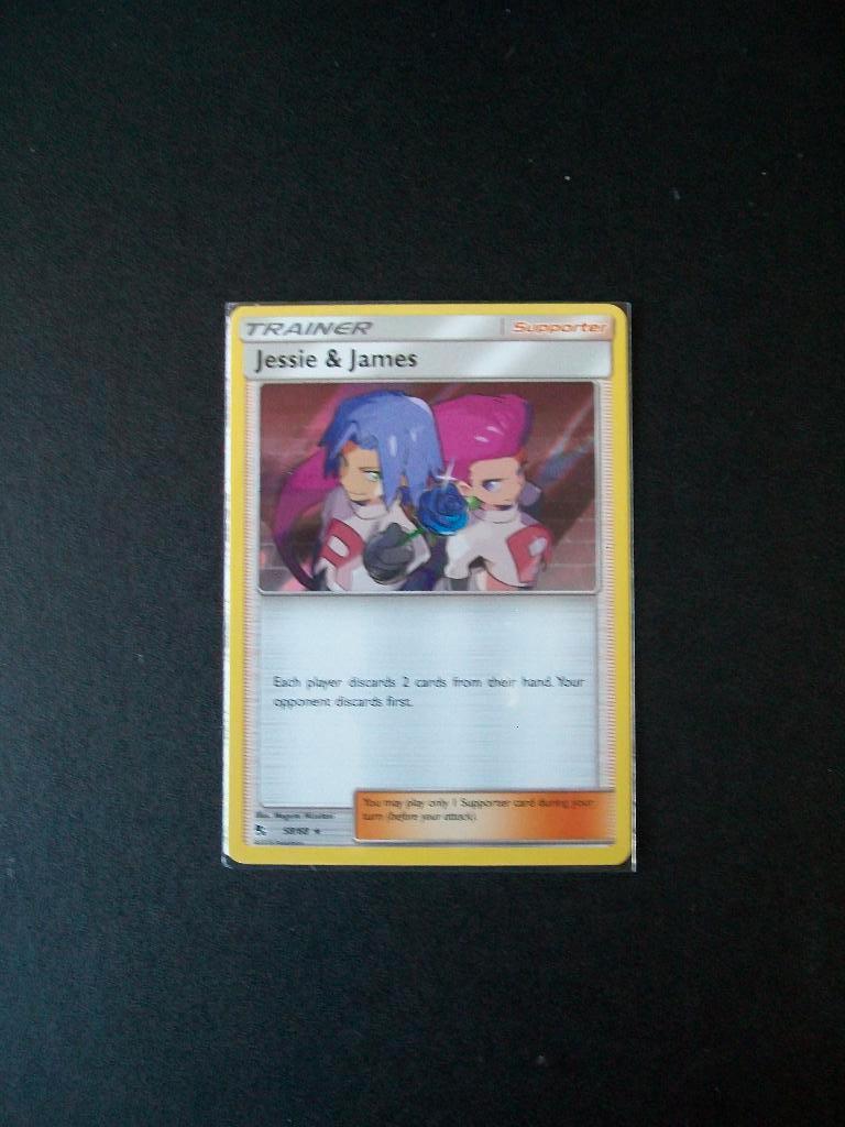 8927. Nieuwe Pokemon kaart HOLO RARE JESSIE & JAMES (58/68), Verzenden, Nieuw, Losse kaart, Foil