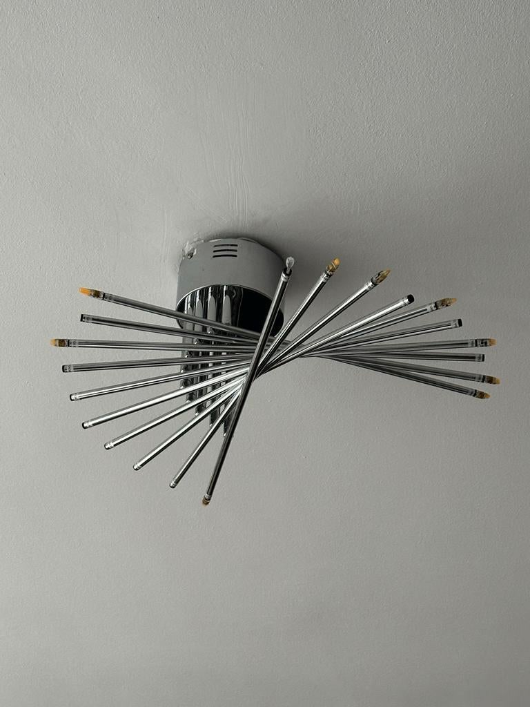Moderne Plafondlamp met Metalen Armen, Ophalen, Zo goed als nieuw, Metaal