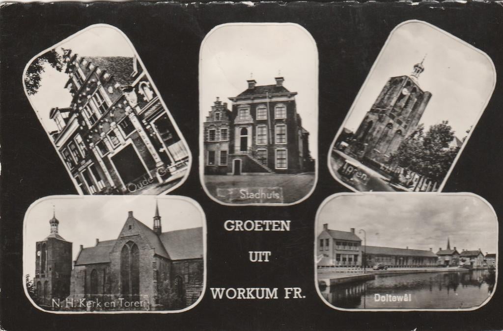 groeten uit workum, Ophalen of Verzenden, 1940 tot 1960, Friesland