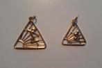 Gouden hangers met naturistensymbool., Ophalen, Gebruikt, Overige voorstellingen, Goud