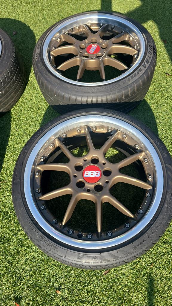 Set van 4 Velgen met Banden - BBS org 18inch steekmaat 5x112, Ophalen, Gebruikt
