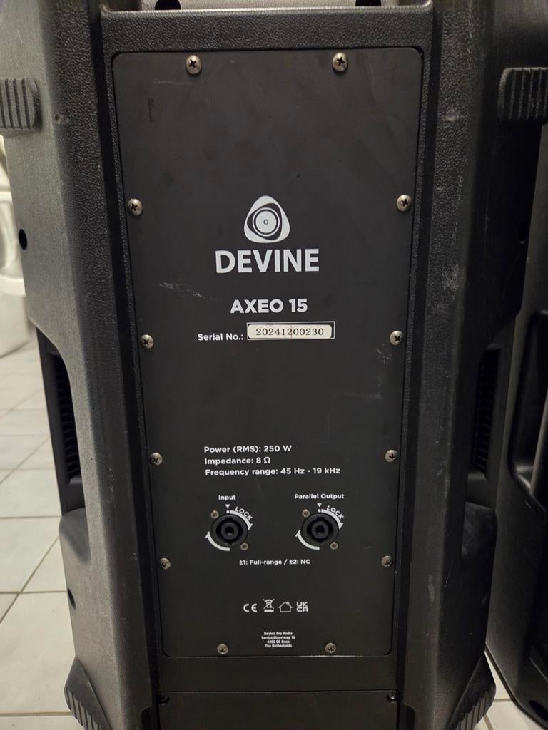 Devine AXEO 15 luidsprekers x2, Audio, Tv en Foto, Luidsprekers, Overige typen, 120 watt of meer, Overige merken, Ophalen