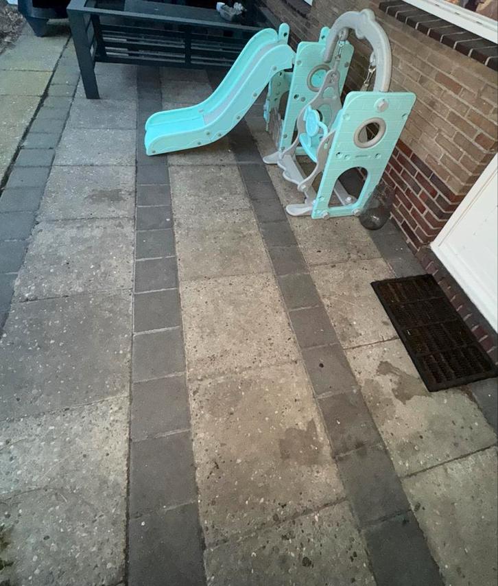 Tuintegels 50x50 & 20x20 met opsluitbanden 21m2, Tuin en Terras, Tegels en Klinkers, Gebruikt, Terrastegels, Beton, 10 m² of meer