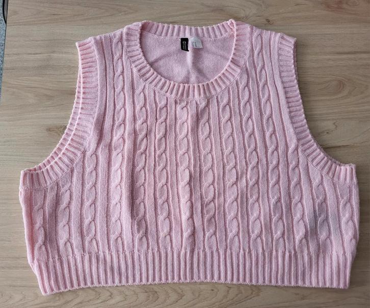 Lila gebreide spencer – mouwloze trui (dames) Lichtrose, Kleding | Dames, Tops, Zo goed als nieuw, Paars, Zonder mouw, Ophalen of Verzenden