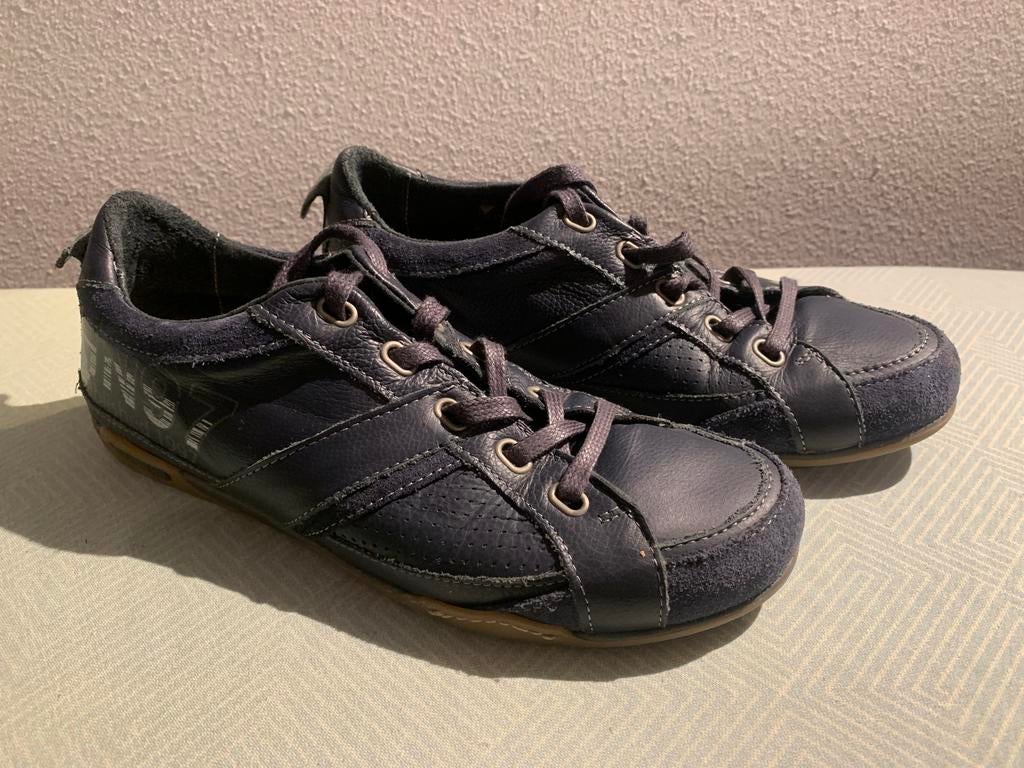 Leren sneakers - Donkerblauw, Ophalen, Gedragen, Blauw, Sneakers of Gympen