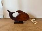 Vintage houten maanvis, visklok, teakhout, Hilbink, Ophalen of Verzenden