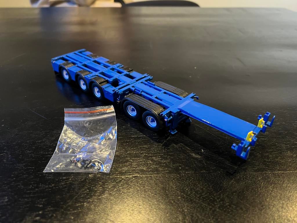 Tekno containertrailer P. Visser, Hobby en Vrije tijd, Modelauto's | 1:50, Zo goed als nieuw, Bus of Vrachtwagen, Nvt, Nvt