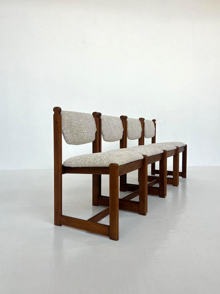 Vintage eiken eetkamerstoelen, Huis en Inrichting, Stoelen, Zo goed als nieuw, Bruin, Ophalen of Verzenden