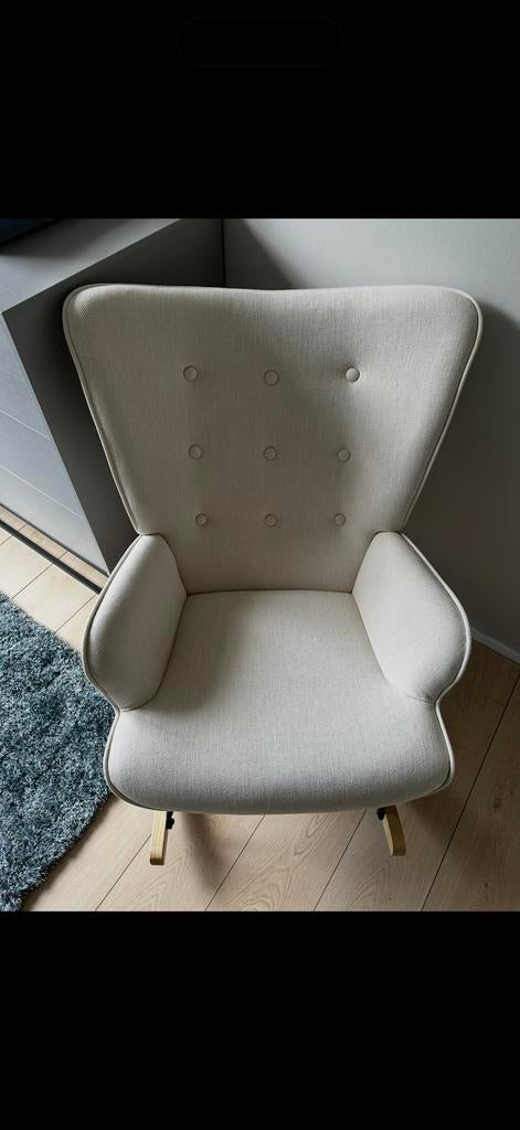 Schommelstoel beige, Huis en Inrichting, Ophalen, Overige kleuren, Zo goed als nieuw, Eén