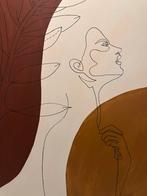 Modern minimalistisch schilderij vrouw - warme tinten, Ophalen