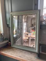 Antieke franse mosgroene landelijke spiegel, Ophalen, Rechthoekig