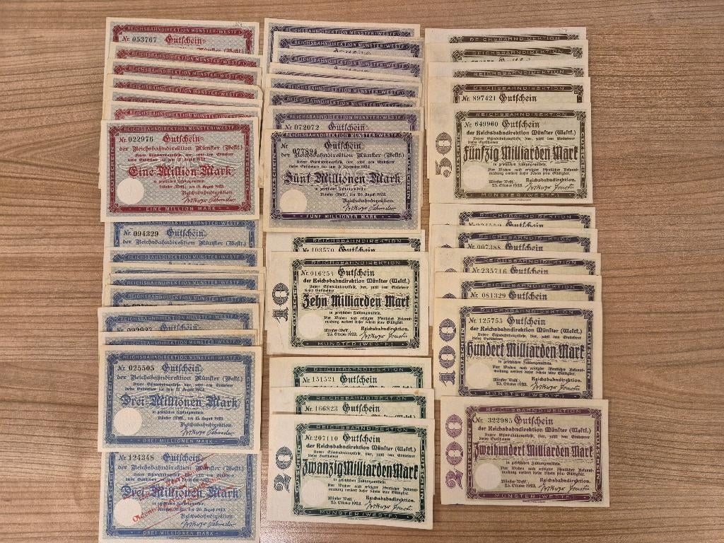 Duitsland - Reichsbahn Münster 1923 42 Stuks, Postzegels en Munten, Bankbiljetten | Europa | Niet-Eurobiljetten, Ophalen of Verzenden