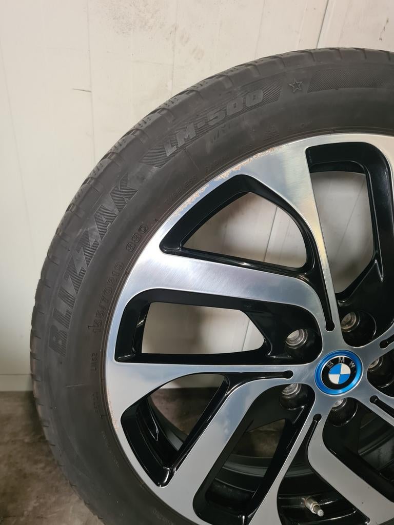 19' BMW i3 I01 Styling 428 Bicolor met winterbanden, 19 inch, 155 mm, Banden en Velgen, Personenwagen